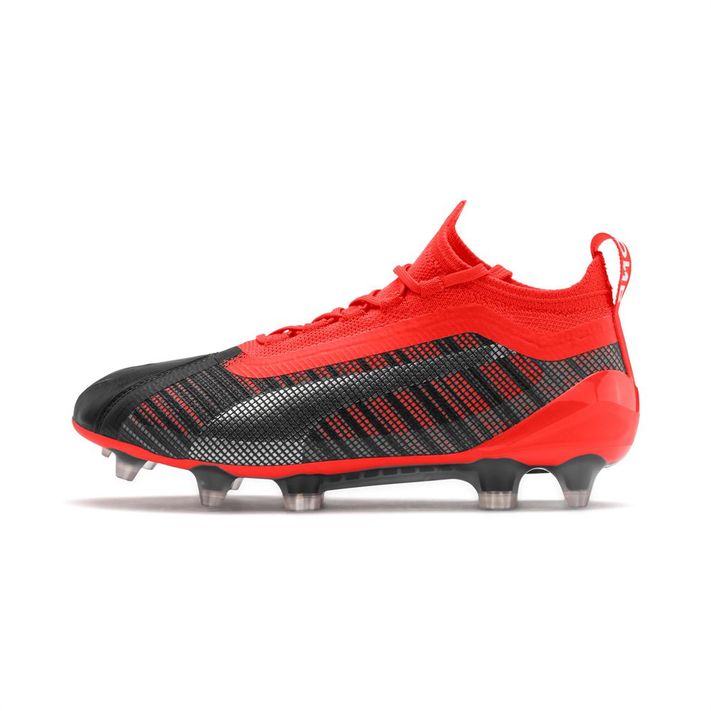 Puma ONE 5.1 FG/AG Lány Focicipő - Fekete/Piros/Titán ( Hungary - KRQPC9826 )